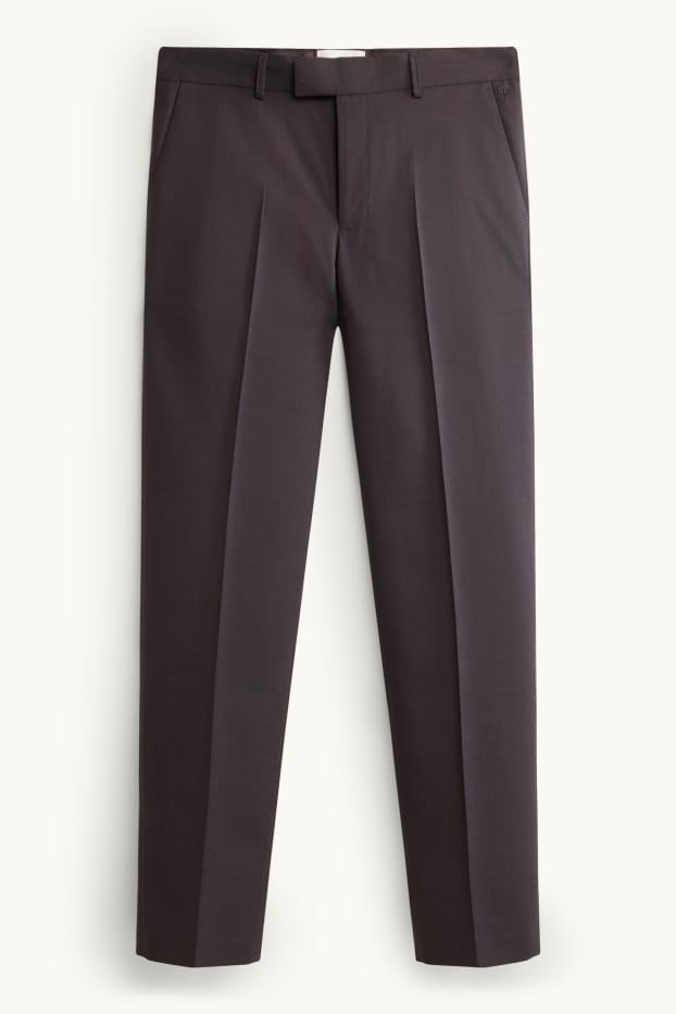 Home - Pantalons combinables de llana - regular fit - elàstics - gris fosc