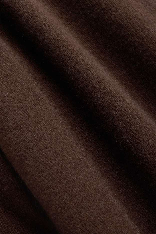 Damen - Kaschmir-Strickjacke - dunkelbraun
