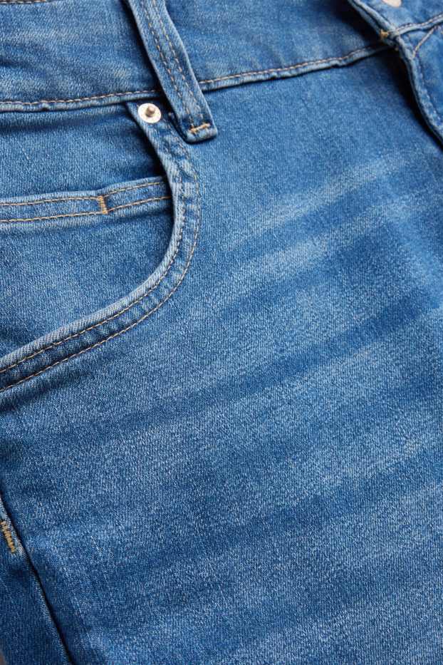 Damen - Crop Straight Jeans - Mid Waist - LYCRA® - jeansblau