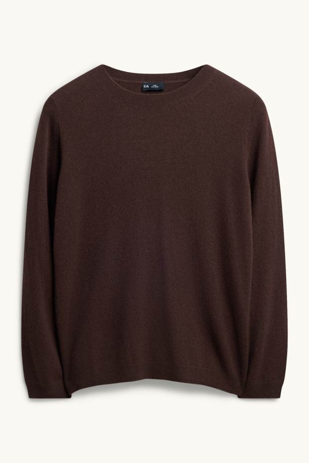 Damen - Kaschmir-Pullover - dunkelbraun