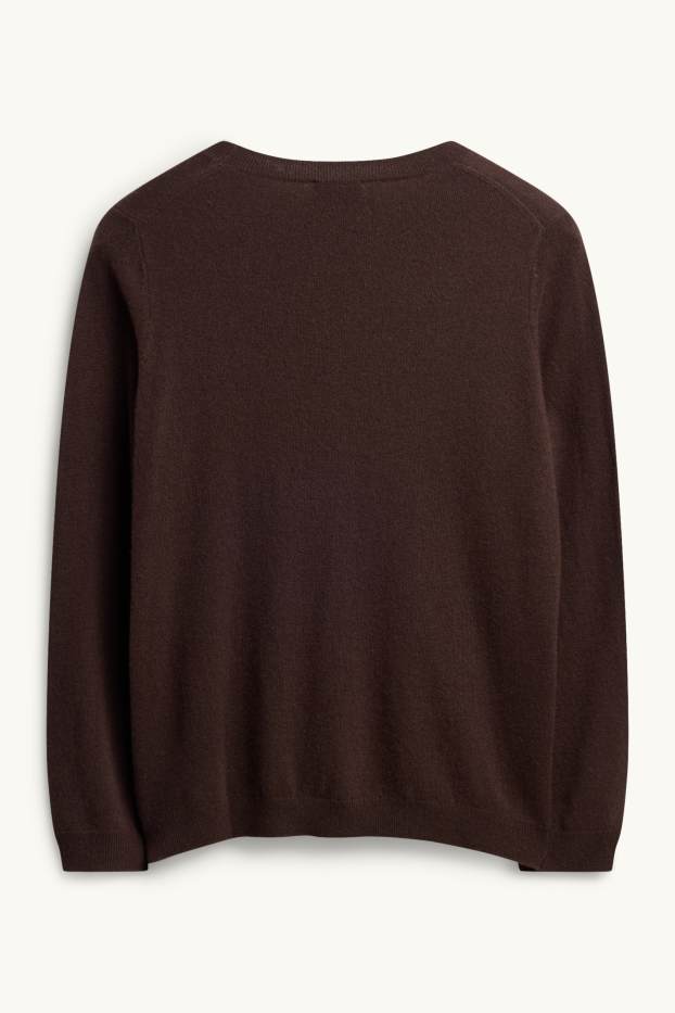 Damen - Kaschmir-Pullover - dunkelbraun