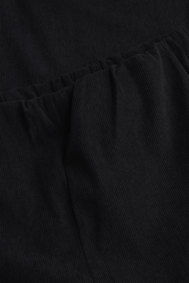 Femmes - Pantalon de jogging - finition côtelée - noir