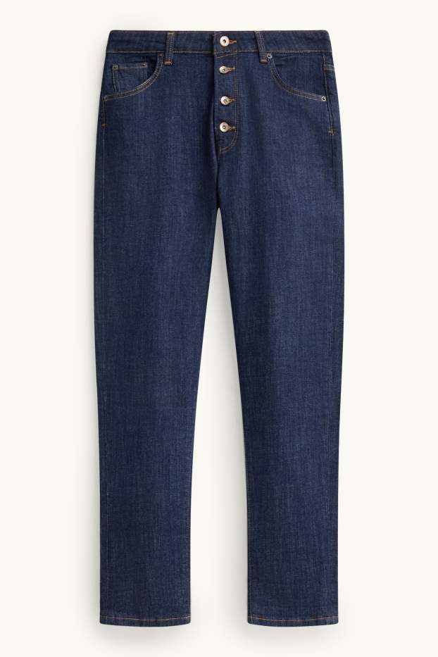 Damen - Boyfriend Jeans - Mid Waist - dunkeljeansblau