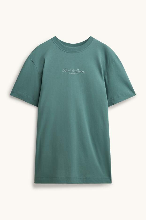 Hommes - T-shirt - regular fit - bleu pétrole