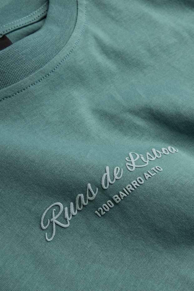 Hommes - T-shirt - regular fit - bleu pétrole