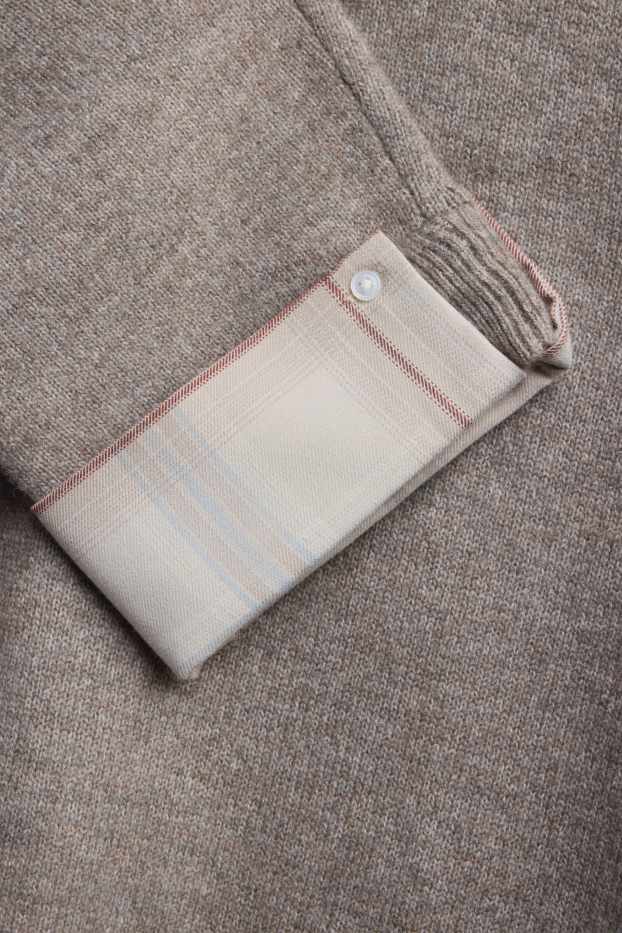 Damen - Pullover - 2-in-1-Look - braun / beige