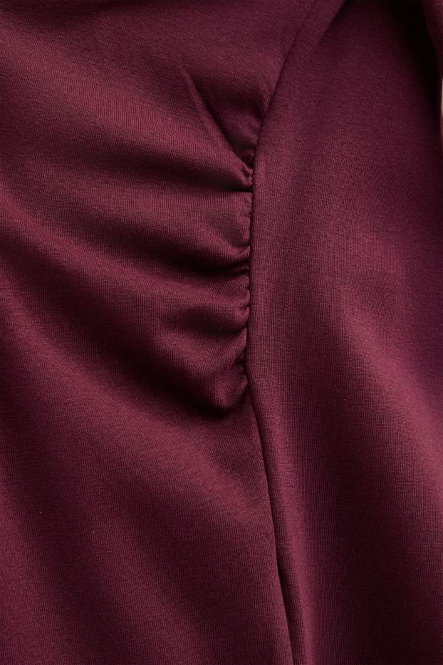 Damen - Langarmshirt - Slim Fit - bordeaux