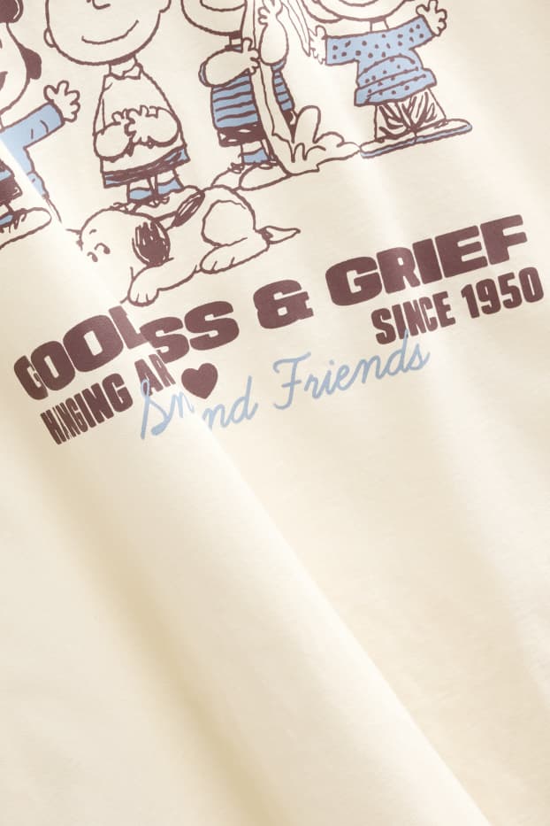 Dames - T-shirt - oversized - Peanuts - crème wit
