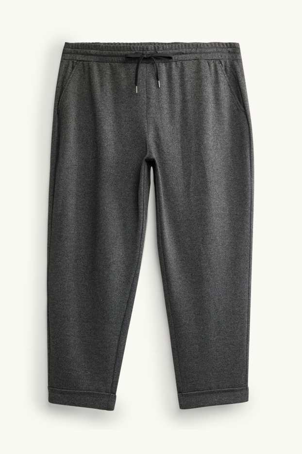 Donna - Pantaloni di jersey - vita media - tapered fit - grigio scuro