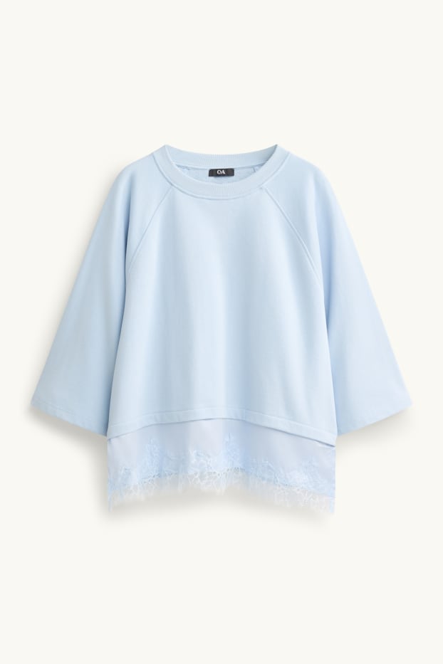 Damen - Sweatshirt - 2-in-1-Look - hellblau