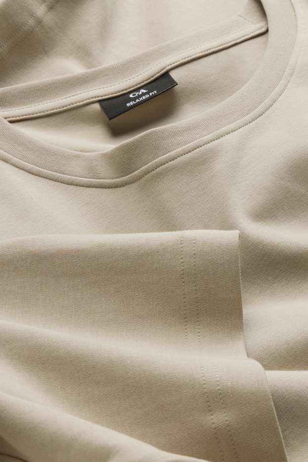 Hommes - T-shirt - relaxed fit - beige