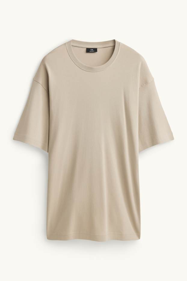 Hommes - T-shirt - relaxed fit - beige