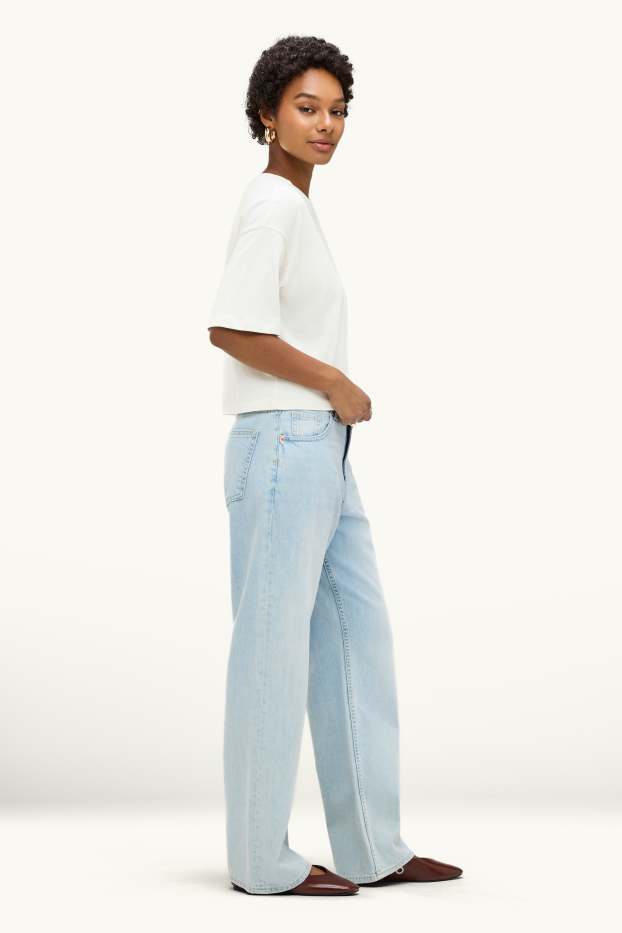 Dona - Baggy Jeans - mid waist - blau clar