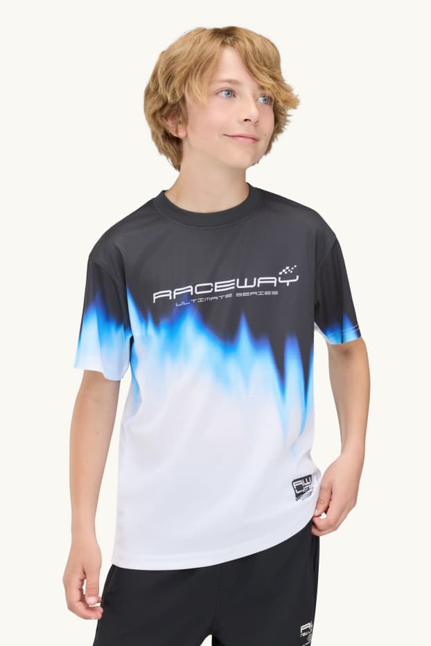 Copii - Băieți - Tricou cu mânecă scurtă - cu model - alb / negru
