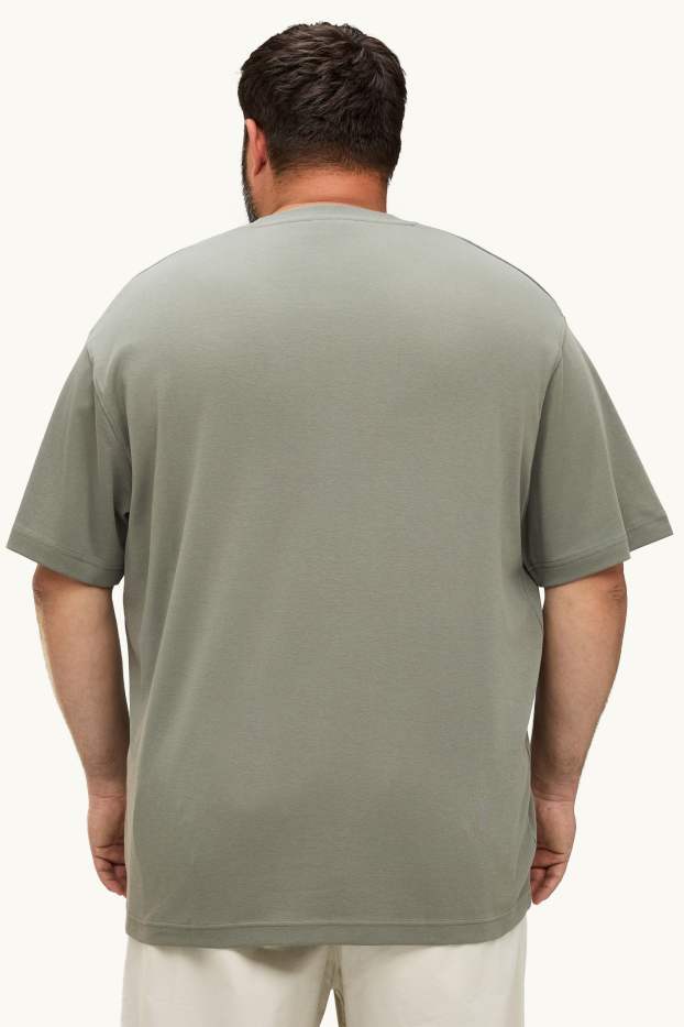 Pánské - Tričko - relaxed fit - khaki