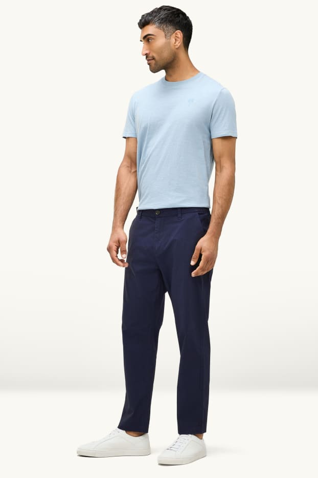 Hommes - Chino - tapered fit - bleu foncé