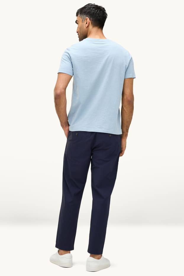 Hommes - Chino - tapered fit - bleu foncé