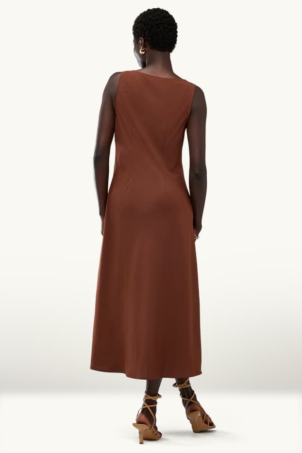 Dames - Jurk - straight fit - bruin
