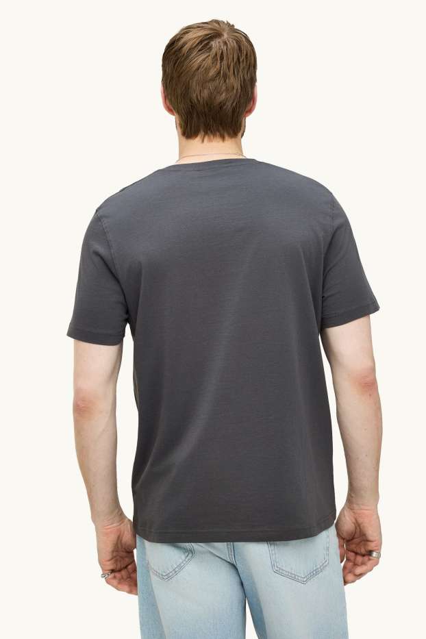 Pánské - Tričko - regular fit - tmavošedá
