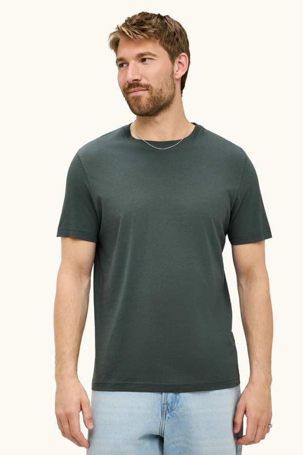 Bărbați - Tricou - regular fit - gri închis