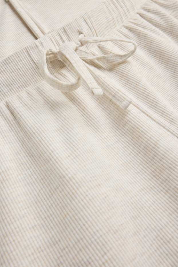 Femei - Pantaloni de pijama - reiați - bej deschis