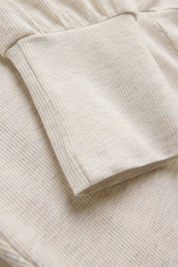 Femei - Pantaloni de pijama - reiați - bej deschis