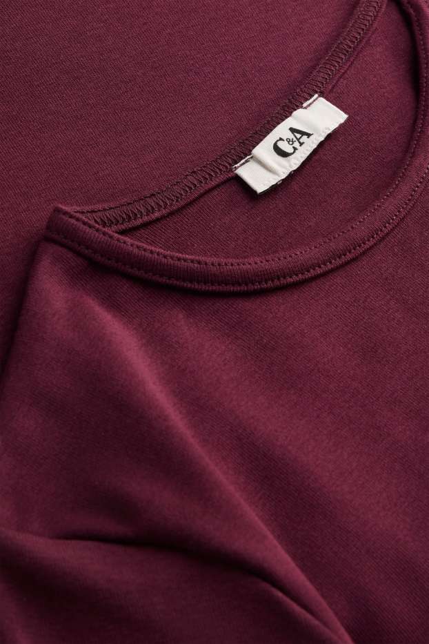 Damen - Langarmshirt - Slim Fit - bordeaux