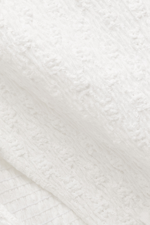 Femmes - Haut - smocké - broderie anglaise - blanc