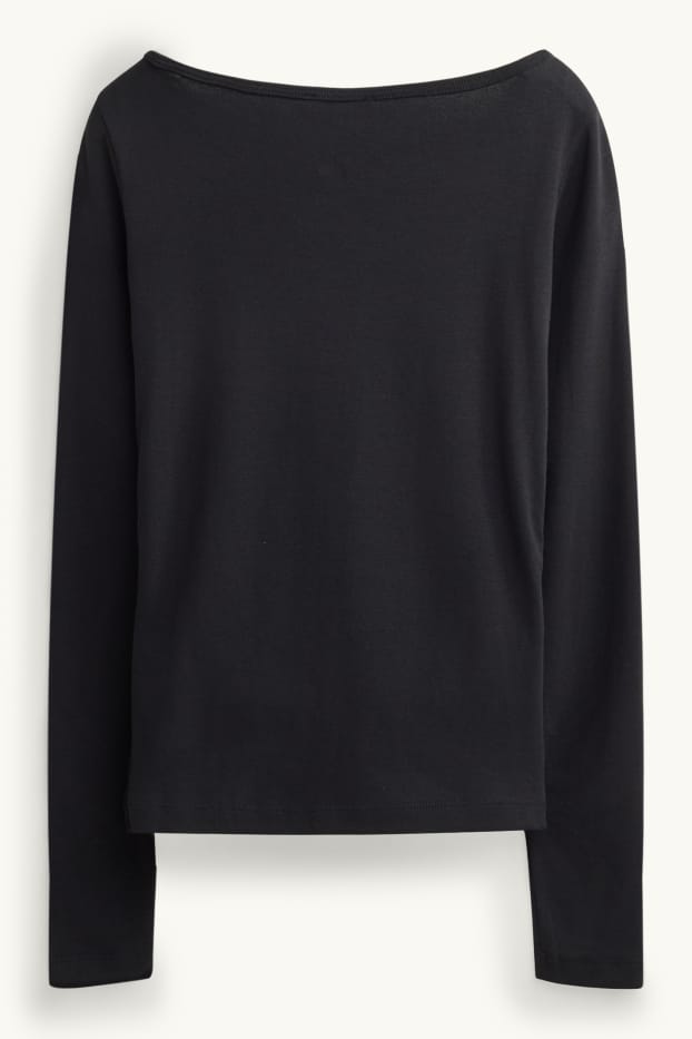 Dona - Samarreta de màniga llarga - slim fit - negre