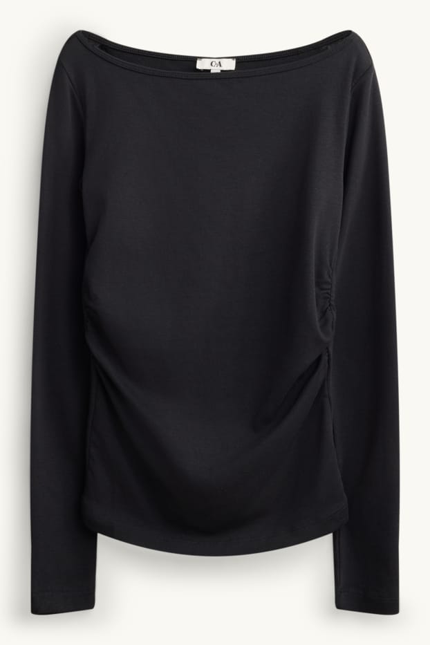 Dona - Samarreta de màniga llarga - slim fit - negre