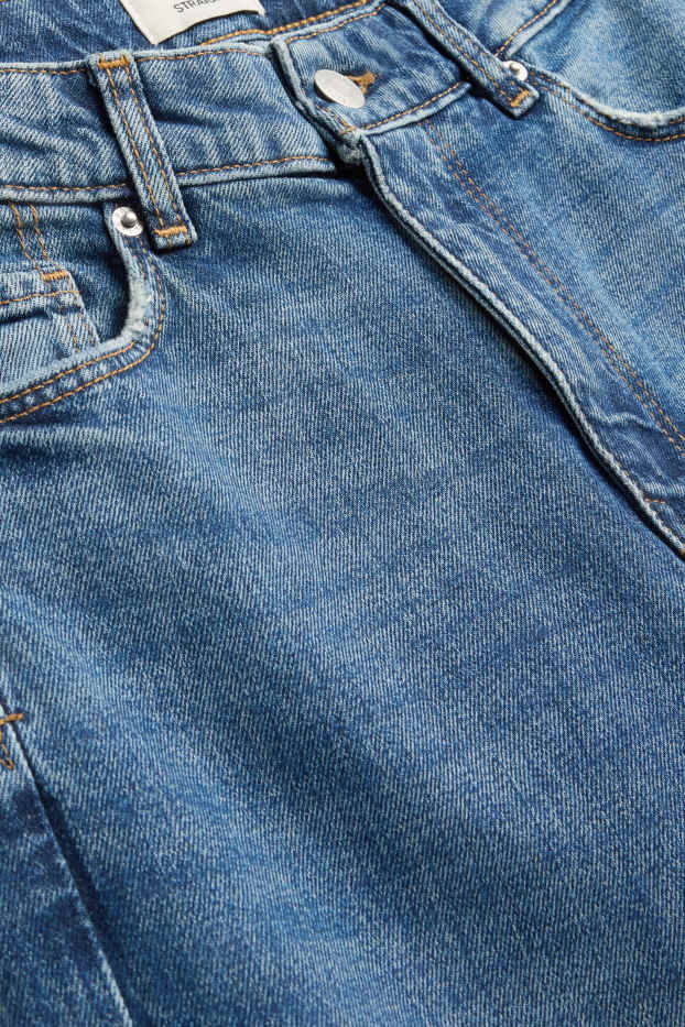 Damen - Straight Jeans - High Waist - jeansblau