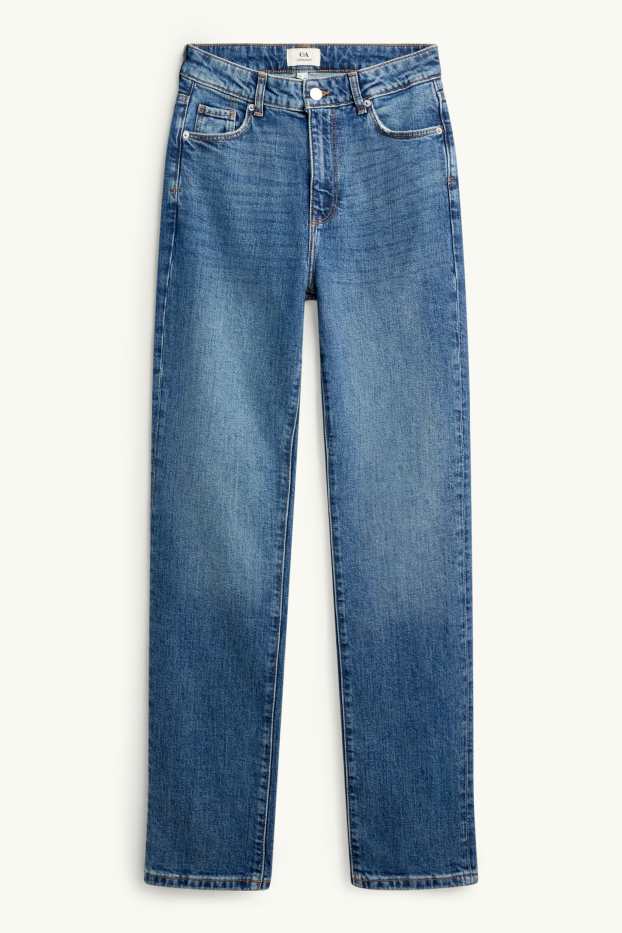 Damen - Straight Jeans - High Waist - jeansblau