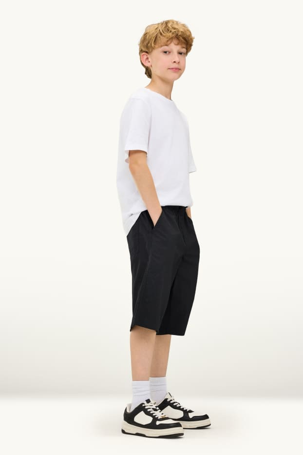Enfants garçons - Lot de 3 - bermudas - bleu / beige