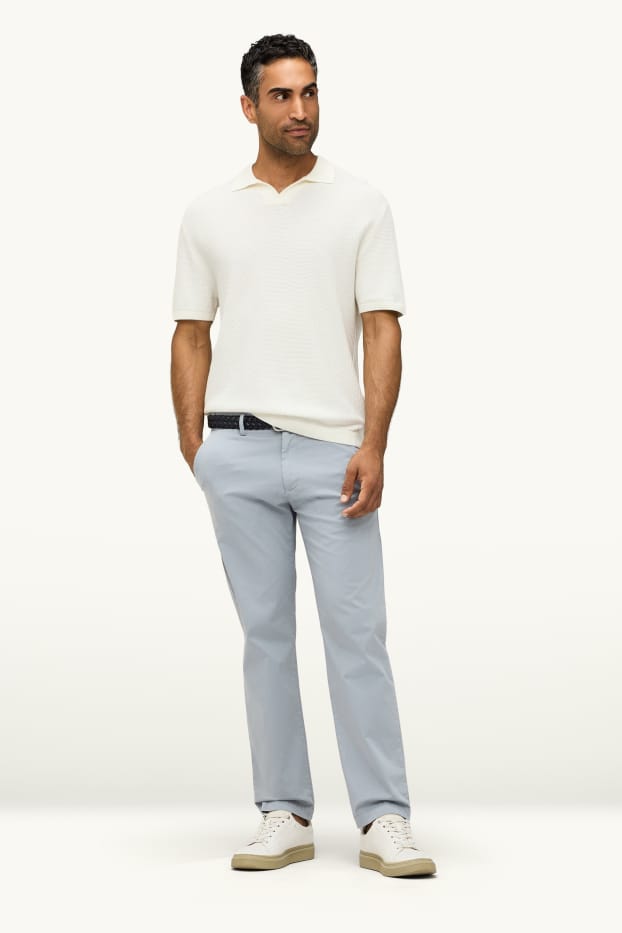 Hommes - Chino avec ceinture - gris