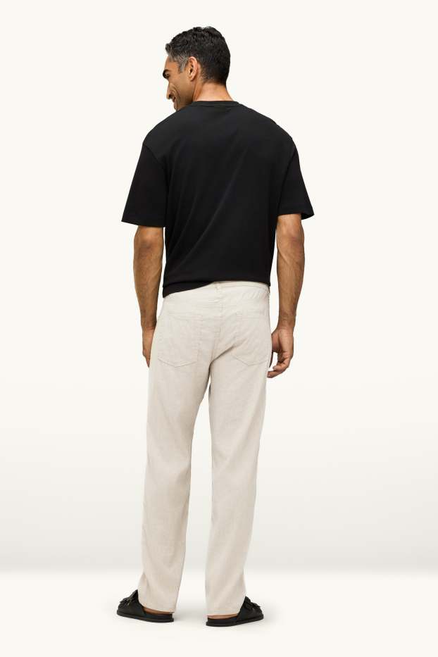 Men - Trousers - regular fit - linen blend - light beige