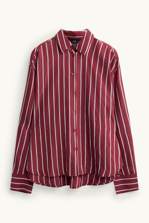 Femmes - Blouse-chemise - à rayures - rouge / blanc