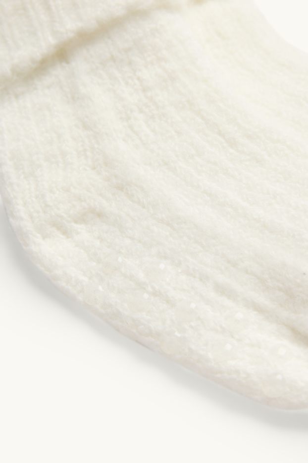 Unisex - Erstlings-Socken - gerippt - cremefarben