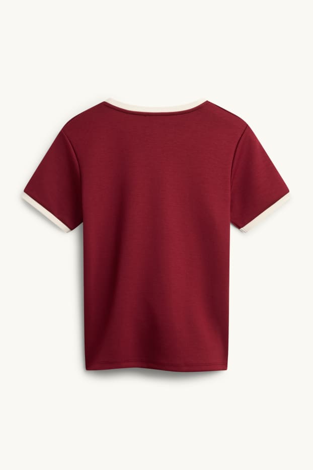 Dames - T-shirt - relaxed fit - bordeaux