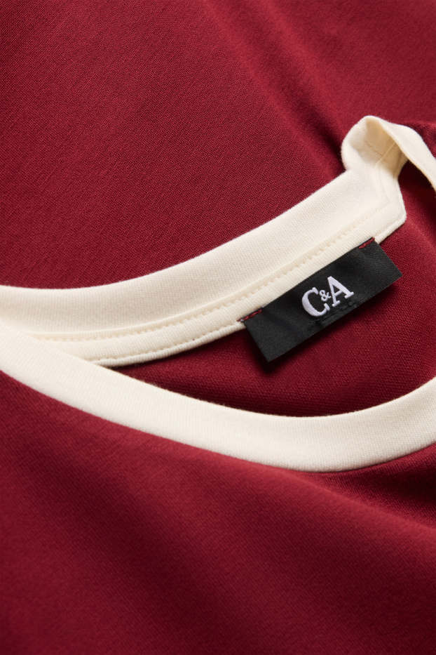 Dames - T-shirt - relaxed fit - bordeaux