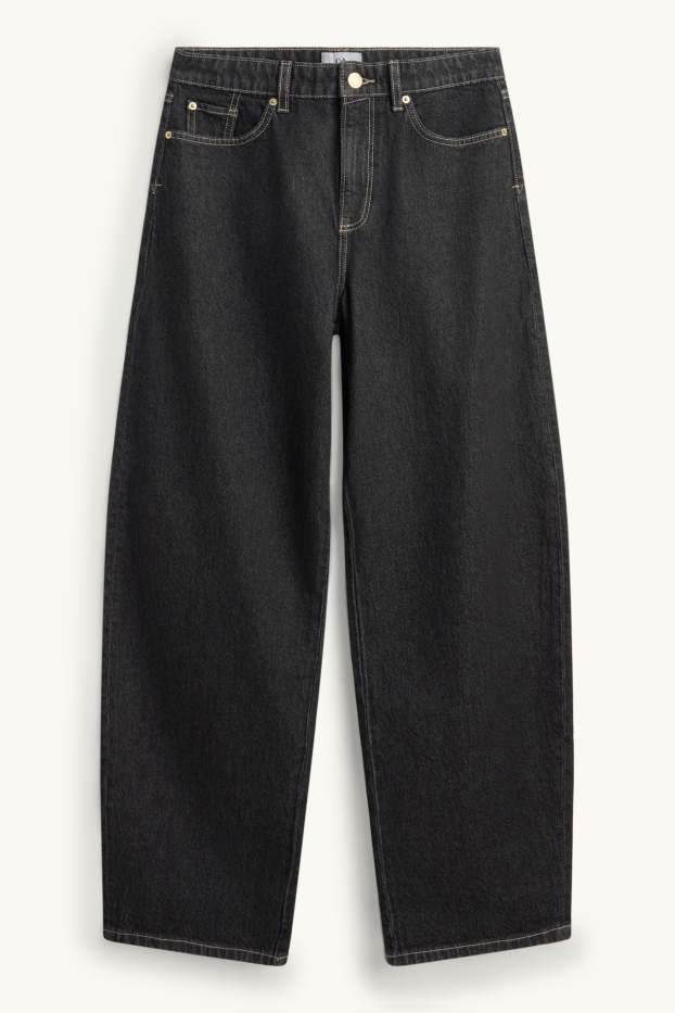 Dámské - Barrel jeans - mid waist - džíny - tmavošedé