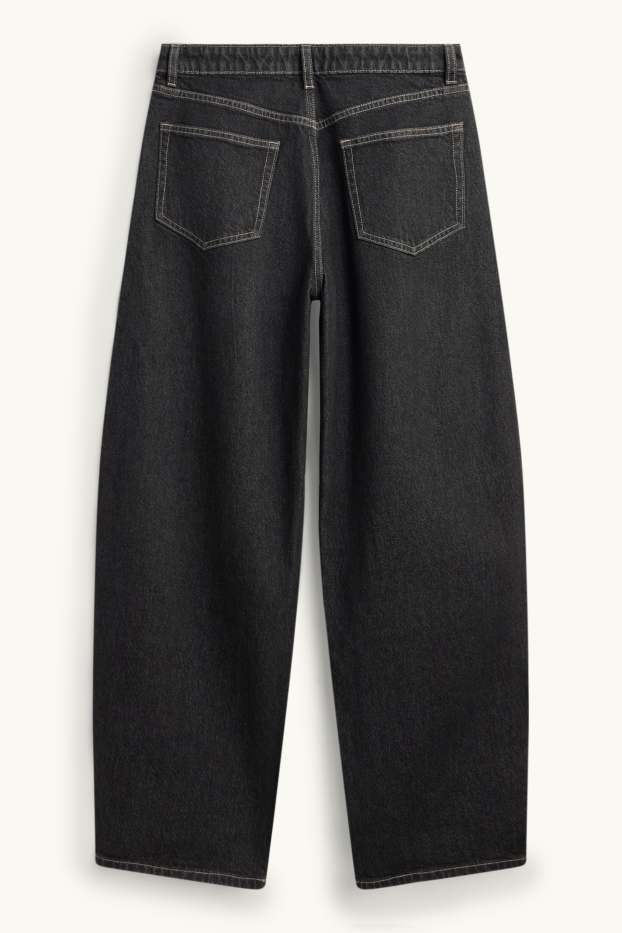Dámské - Barrel jeans - mid waist - džíny - tmavošedé