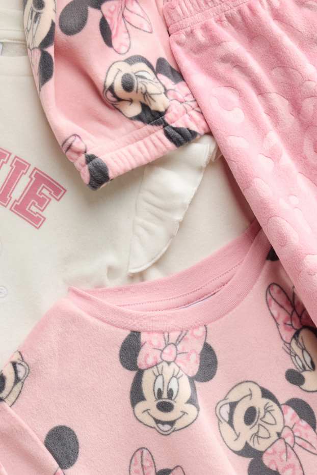 Enfants filles - Lot de 2 - Minnie Mouse - pyjama - 4 pièces - blanc / rose