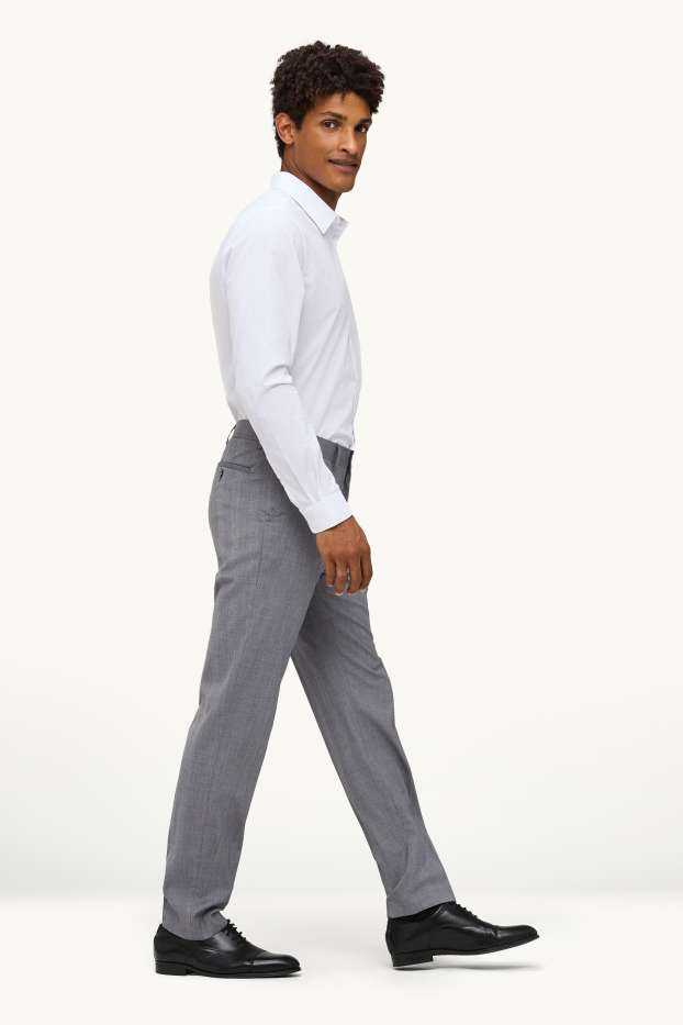 Herren - Baukasten-Hose - Regular Fit - Stretch - kariert - grau