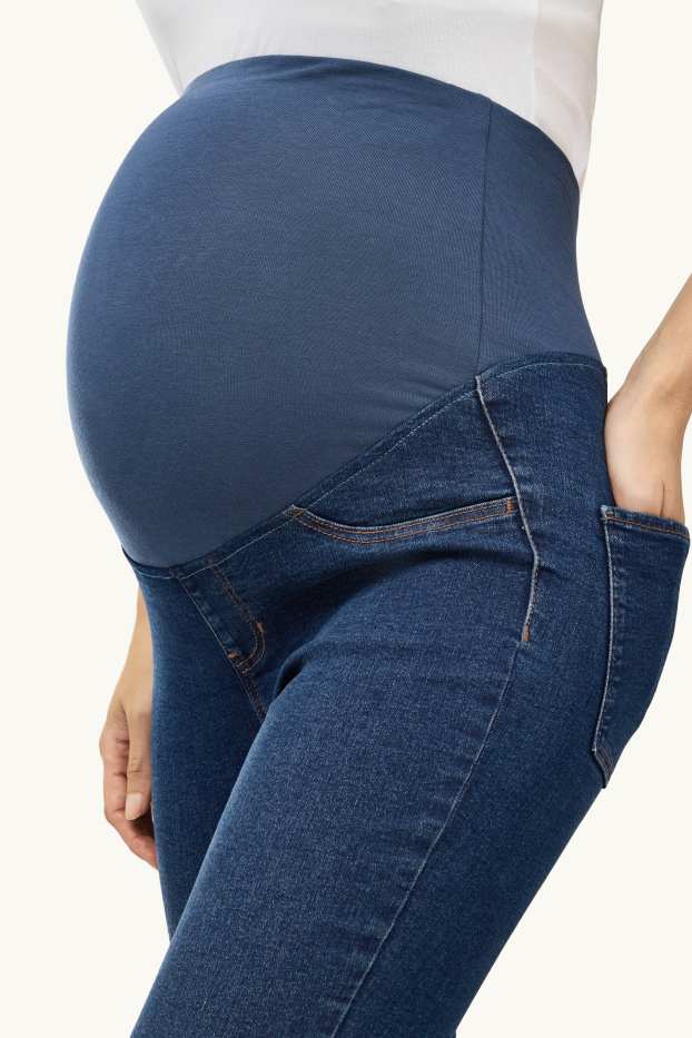 Dames - Zwangerschapsjeans - jegging jeans - jeansblauw