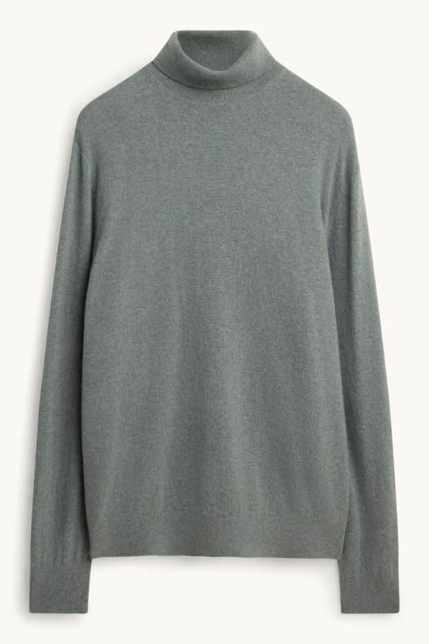 Herren - Kaschmir-Rollkragenpullover - grau