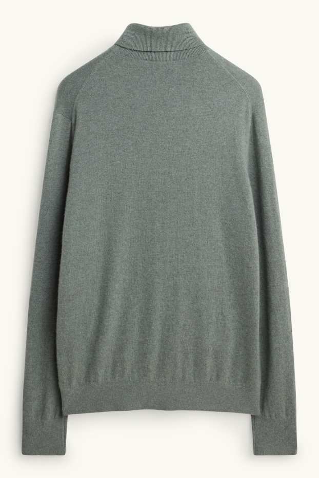 Herren - Kaschmir-Rollkragenpullover - grau
