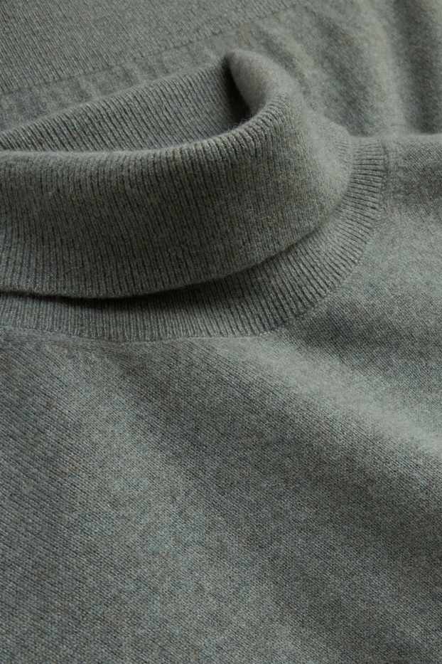 Herren - Kaschmir-Rollkragenpullover - grau