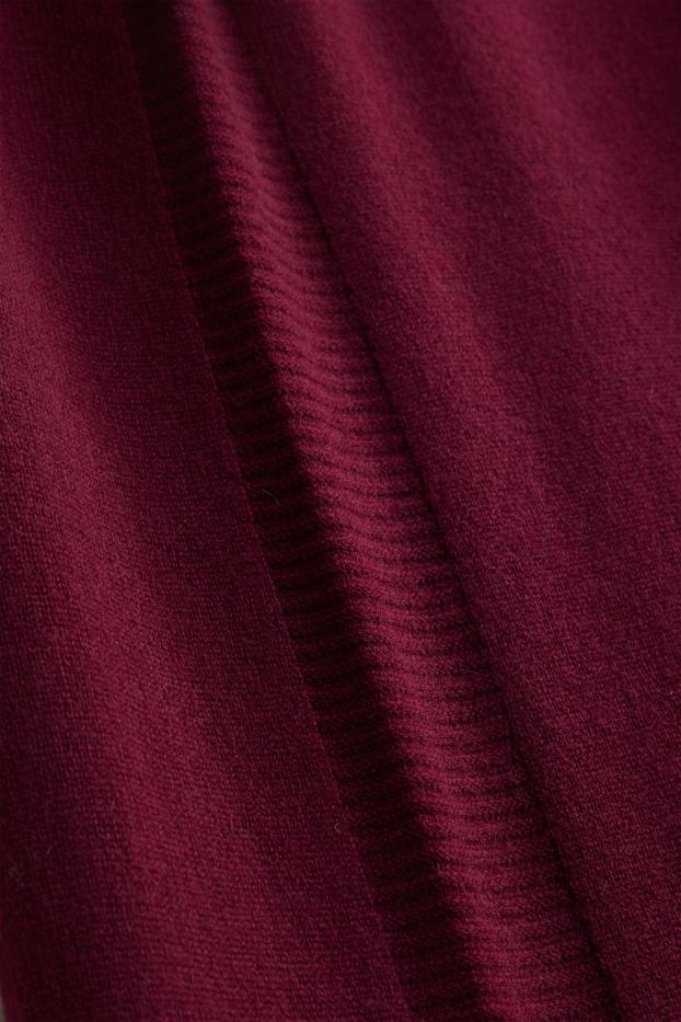 Women - Cashmere trousers - mid-rise waist - straight leg - bordeaux