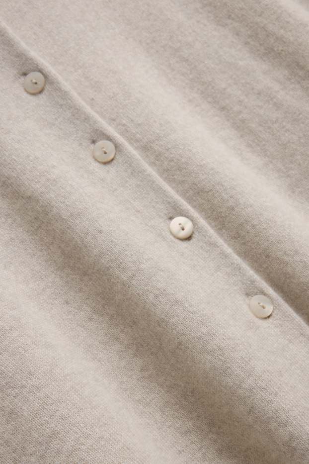 Damen - Kaschmir-Strickjacke - hellbeige