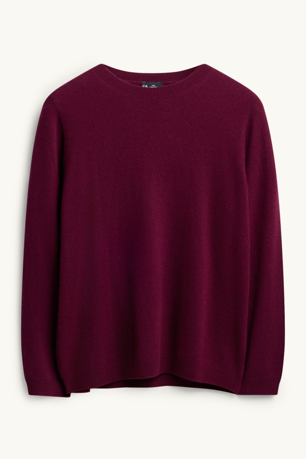 Women - Cashmere jumper - bordeaux